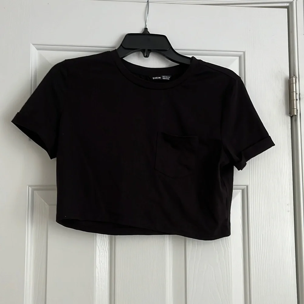 Shein Black Crop Top S - Picture 1 of 4